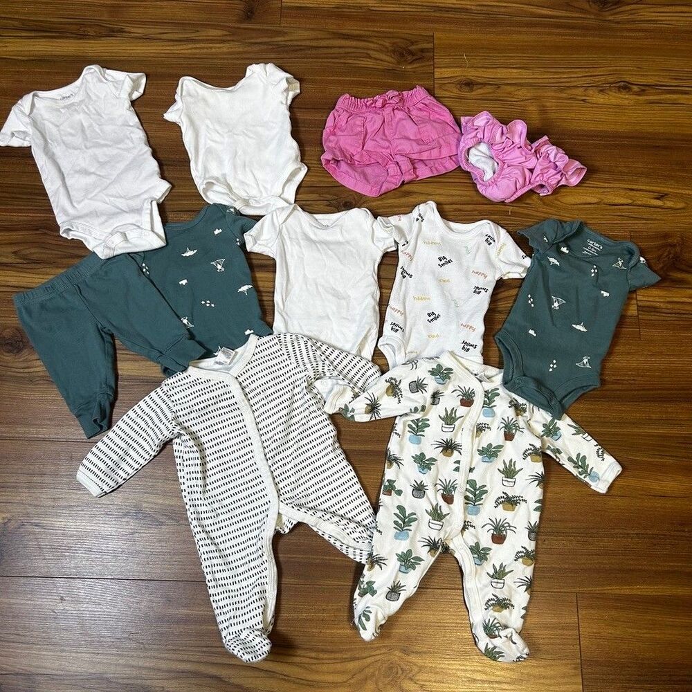 Carter's Koala Baby Infant Girls Clothing Lot 0-3 Months Rompers Bodysuits Pants